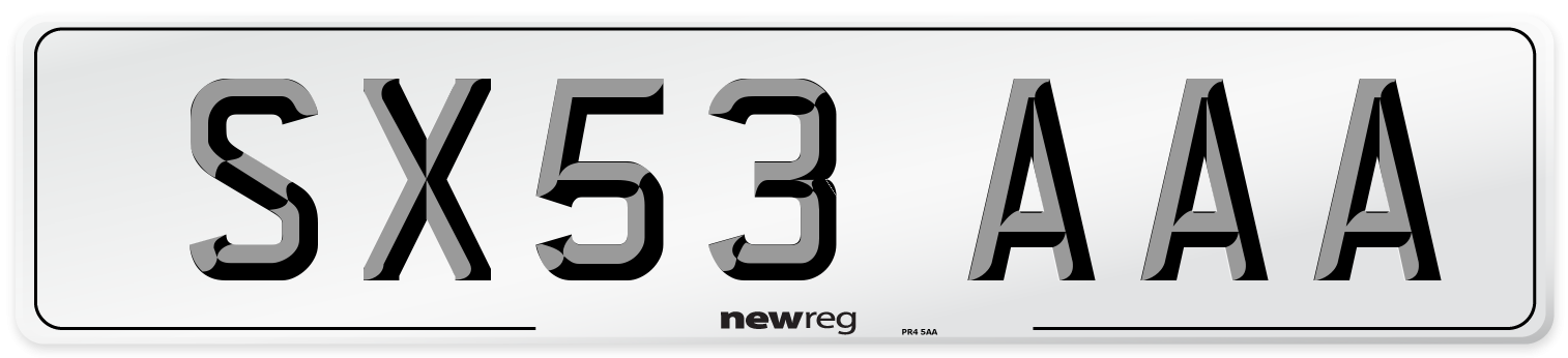 SX53 AAA Number Plate from New Reg